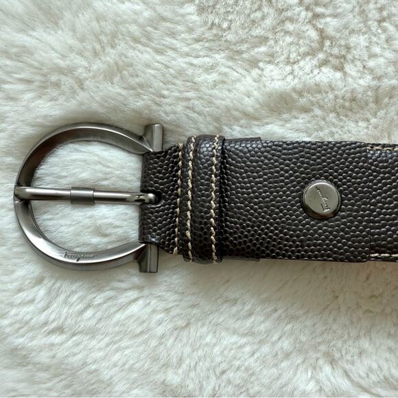 Salvatore Ferragamo stingray genuine leather belt size 40 Authentic Retail 950 - Picture 7 of 12